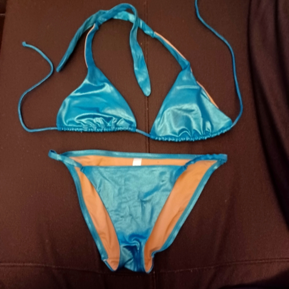 VICTORIAS SECRET NEON BLUE VINTAGE BIKINI